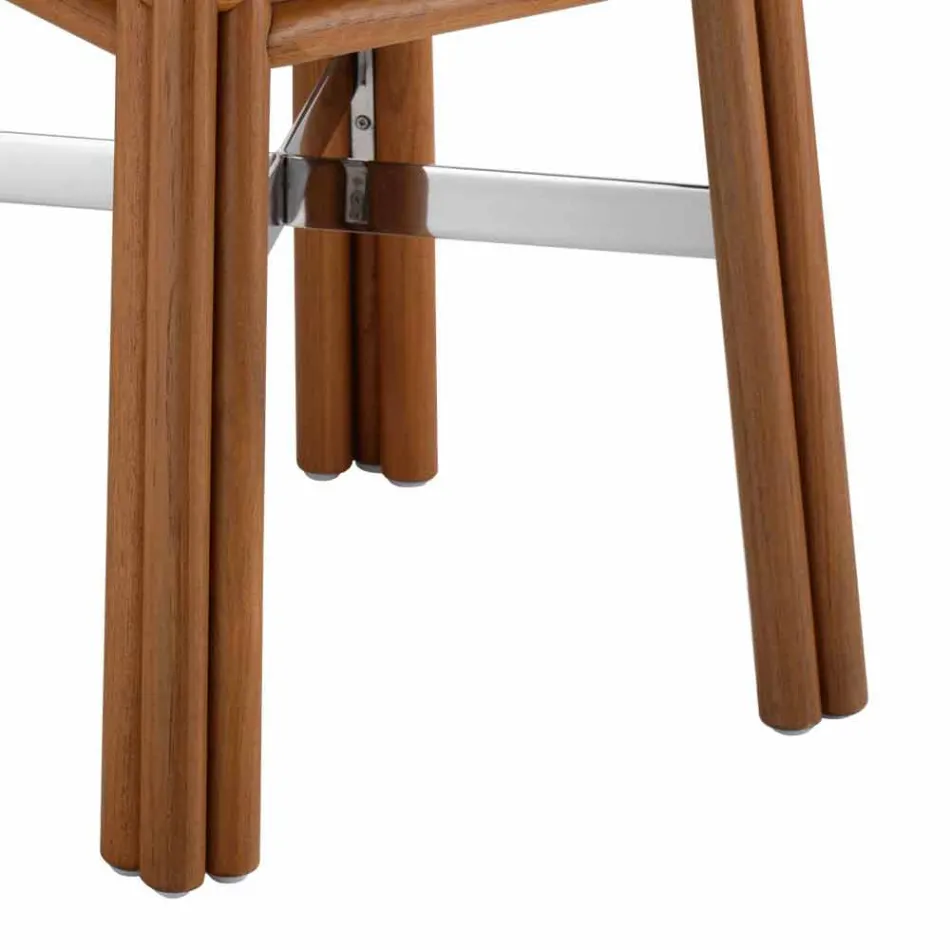 Udendørs sofabord i naturligt eller sort træ, 2 størrelser - Suzana Viadurini