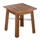 Udendørs sofabord i naturligt eller sort træ, 2 størrelser - Suzana Viadurini