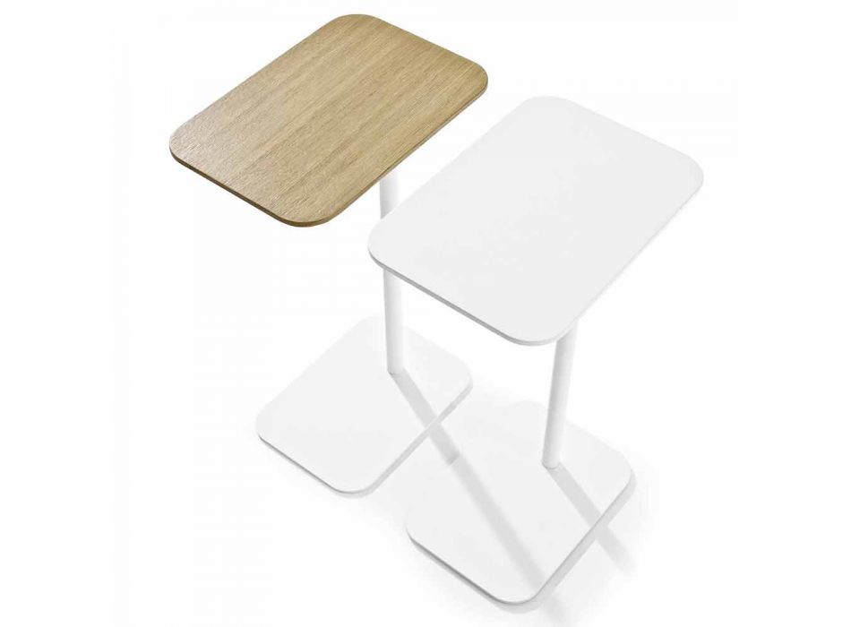 Moderne sofabord på bordet i eg og hvidt metal - Adelaide Viadurini