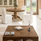 Firkantet sofabord i genbrugt tropisk træ - rutsjebane Viadurini