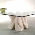 Kvadrat petra og krystal sofabord, moderne Kos design Viadurini