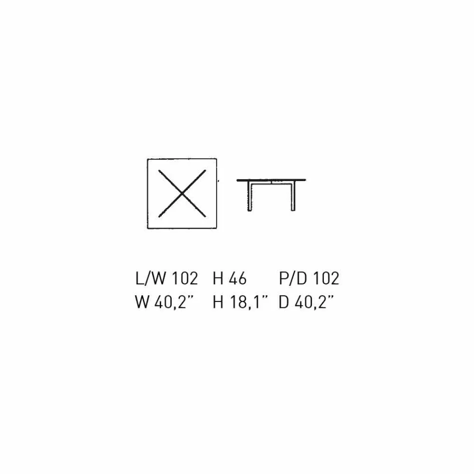 Firkantet hærdet glas sofabord fremstillet i Italien - Madrid Viadurini