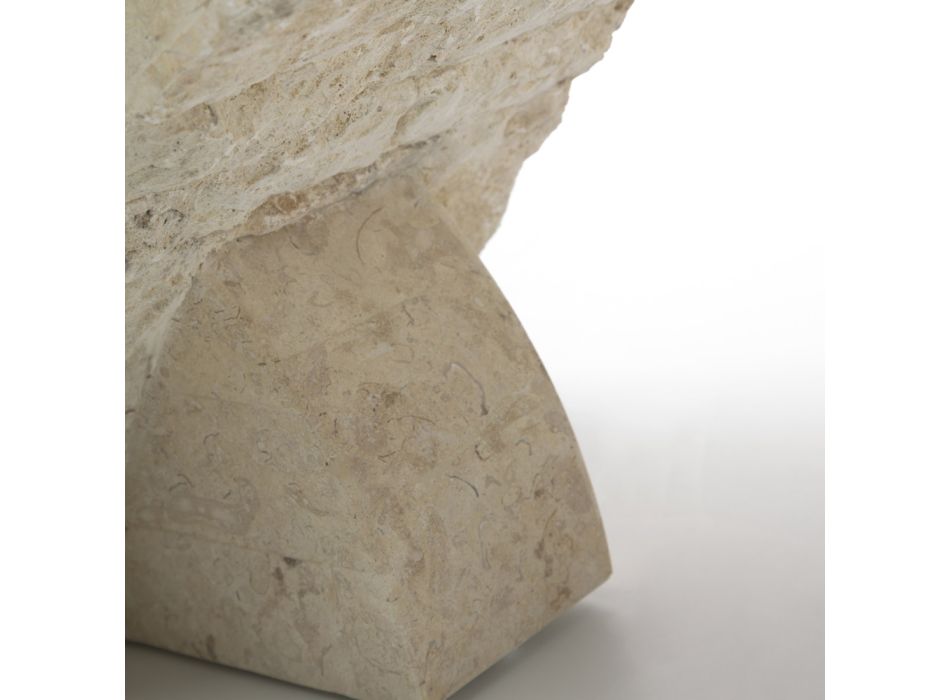 Rektangulært sofabord med hvid Fossil Sten Base - Gardenia Viadurini