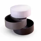 Rundt sofabord med drejelige hylder og containere i MDF - Pitty Viadurini