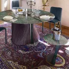 Rundt sofabord i stentøj og aske lavet i Italien - Bering Viadurini