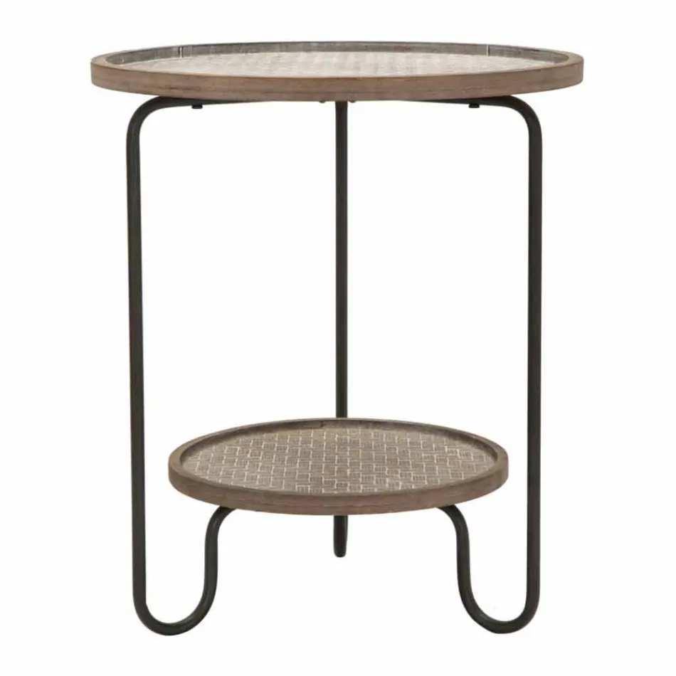 Rundt sofabord i jern og MDF i moderne design - Luther Viadurini