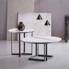 Rundt sofabord i Gres og moderne metal fremstillet i Italien - Albert Viadurini