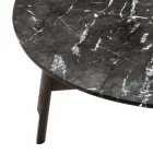 Rundt sofabord i marmor og bøgetræ Made in Italy - Daniela Viadurini