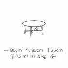 Rundt sofabord i marmor og bøgetræ Made in Italy - Daniela Viadurini