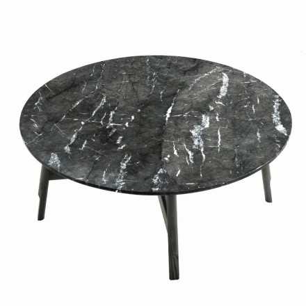 Rundt sofabord i marmor og bøgetræ Made in Italy - Daniela Viadurini