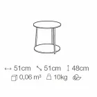 Rundt sofabord i Mdf med metalstruktur fremstillet i Italien - Aloe Viadurini