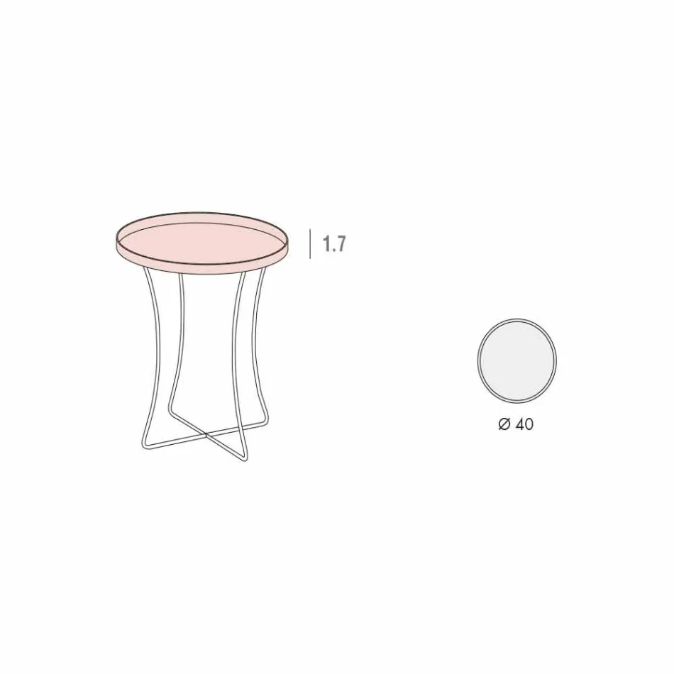 Luksus rundt sofabord i malet metal fremstillet i Italien - Mina Viadurini