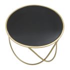 Rundt sofabord i sort glas og guldfinishjern - Rebel Viadurini