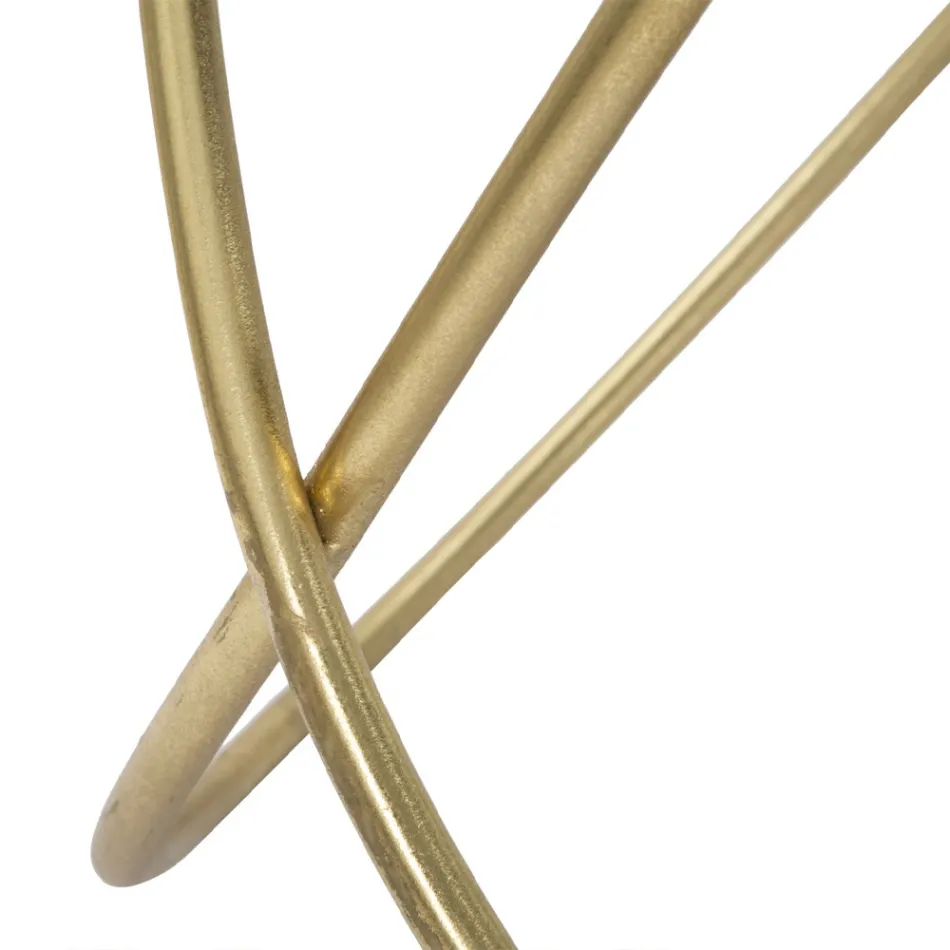 Rundt sofabord i sort glas og guldfinishjern - Rebel Viadurini