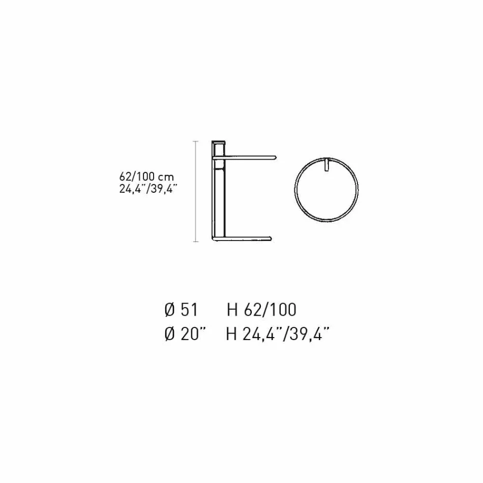 Rundt sofabord i hærdet glas og stål fremstillet i Italien - Lennon Viadurini