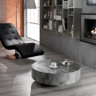 Moderne rundt sofabord i fossil sten - Vermont Viadurini