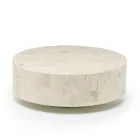 Moderne rundt sofabord i fossil sten - Vermont Viadurini