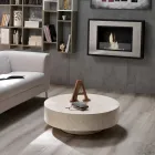 Moderne rundt sofabord i fossil sten - Vermont Viadurini