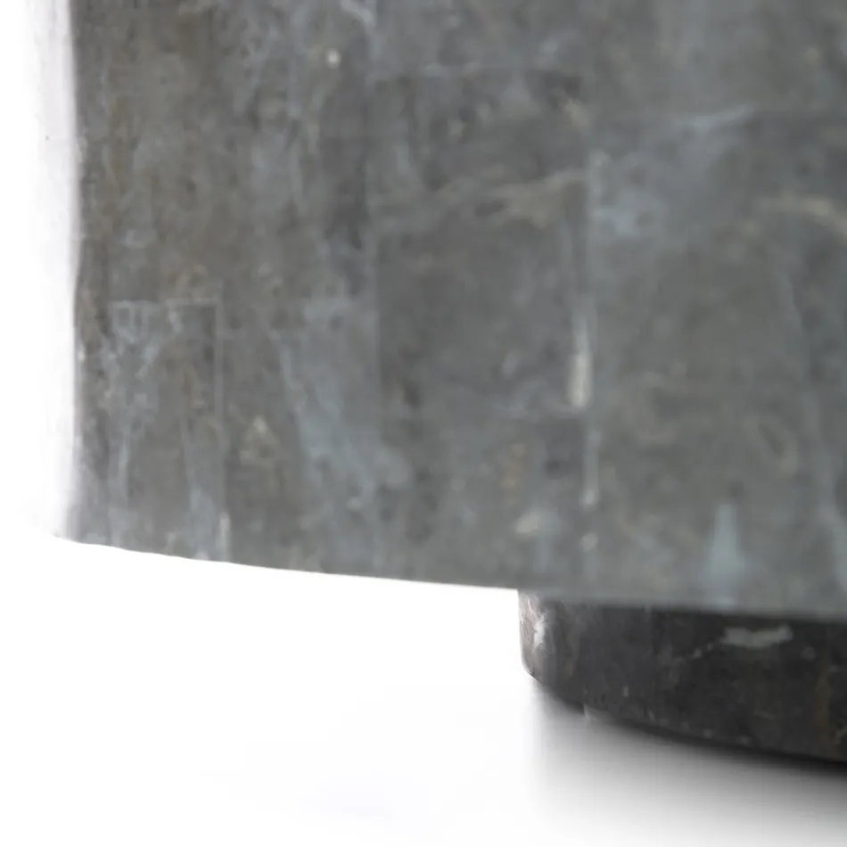 Moderne rundt sofabord i fossil sten - Vermont Viadurini