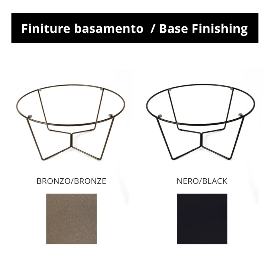 Rundt sofabord lavet i glas og stål lavet i Italien - Paini Viadurini