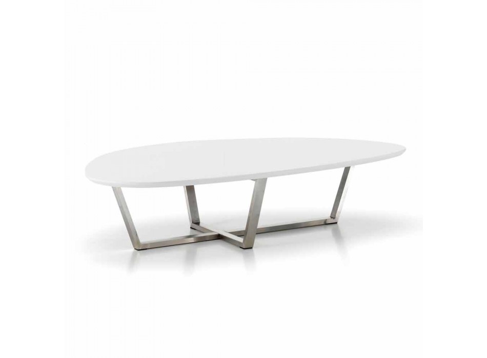 Modernt formet loungebord med hvid MDF-top - klar Viadurini