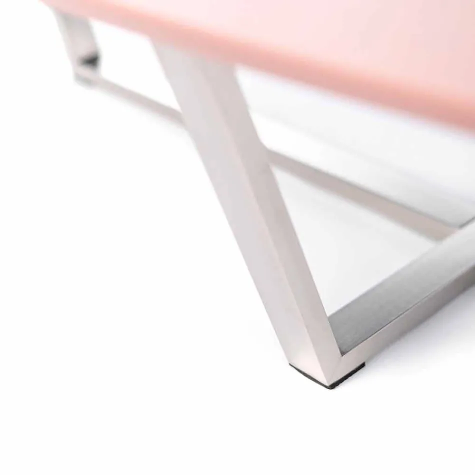 Moderne loungebord i form af Mdf og Chrome Metal - Pimpa Viadurini