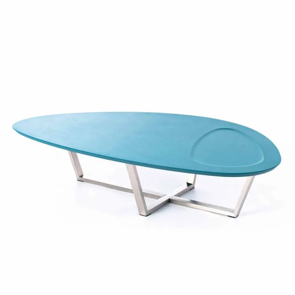 Moderne loungebord i form af Mdf og Chrome Metal - Pimpa Viadurini