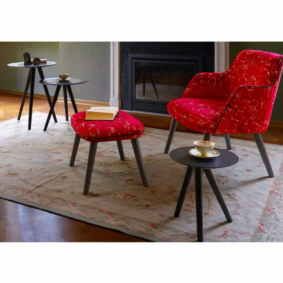 Rundt sofabord i sortgrå lakeret træ Fremstillet i Italien - Stuttgart Viadurini