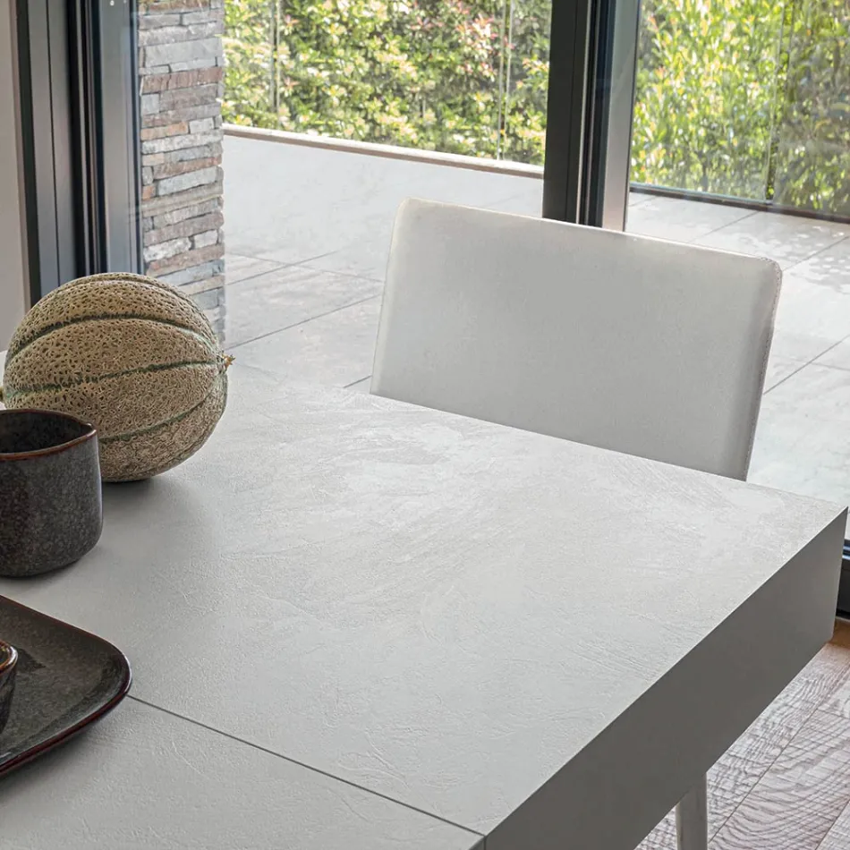 Transformerbart sofabord i træ og metal, lavet i Italien - Sanrocco Viadurini