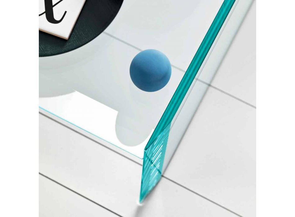 Ekstra klart glas sofabord med skrå lavet i Italien - bydende Viadurini