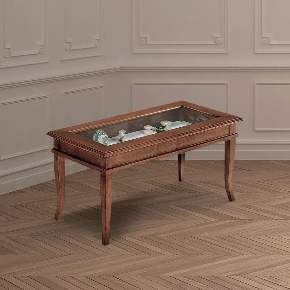 Stue sofabord med glas opslagstavle Made in Italy - Demetra Viadurini