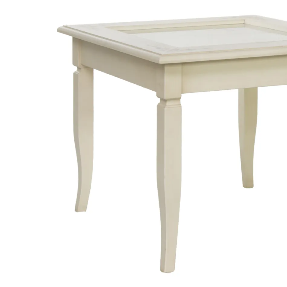 Stue sofabord med glaspolstret opslagstavle Made in Italy - Demetra Viadurini