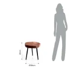 Stue sofabord med metalben og massiv træplade - Sardinien Viadurini