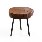 Stue sofabord med metalben og massiv træplade - Sardinien Viadurini