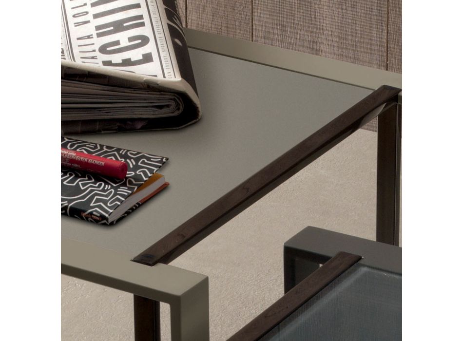 Geometrisk design metal og glas sofabord - Zigozago Viadurini