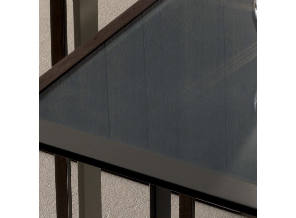 Geometrisk design metal og glas sofabord - Zigozago Viadurini