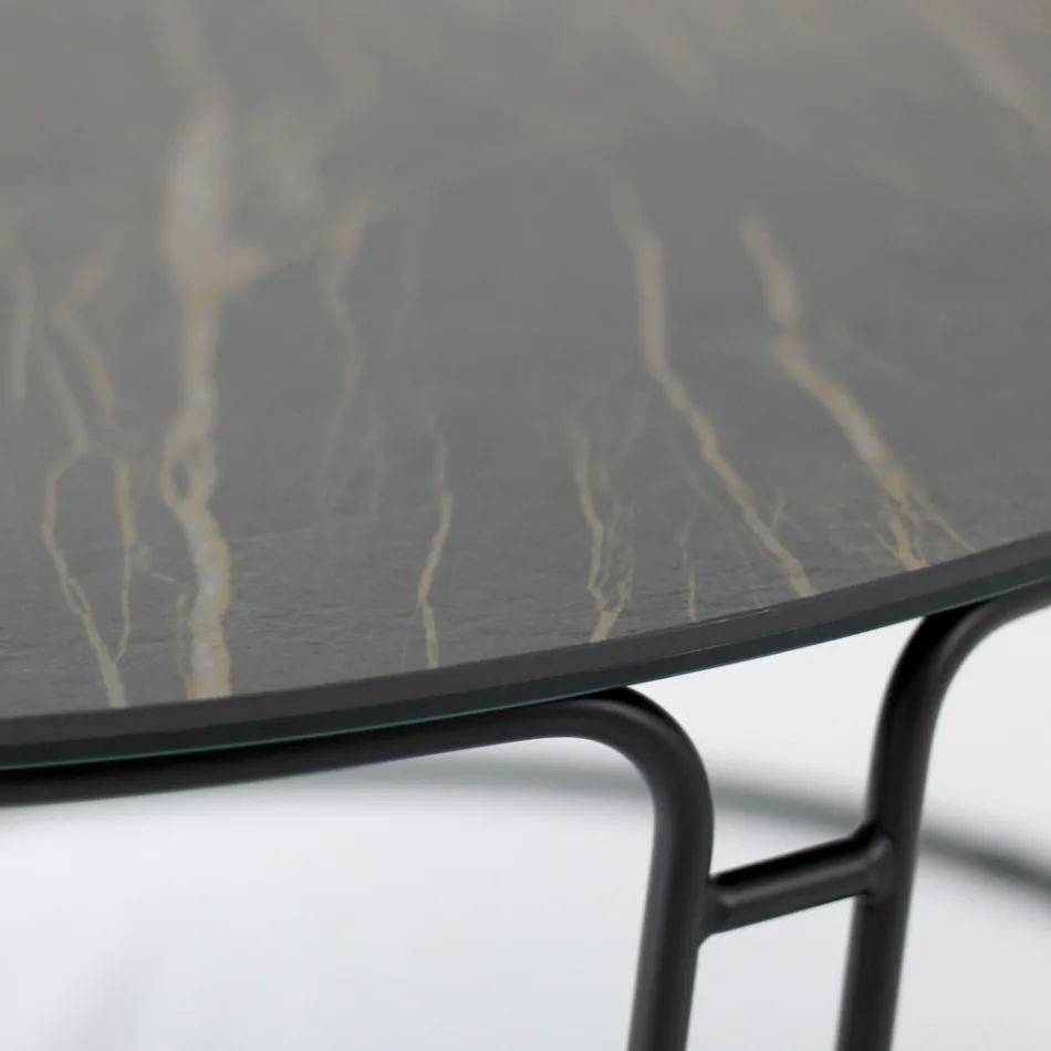 Sofabord rund plade og bund lavet i Italien - Tullia Viadurini