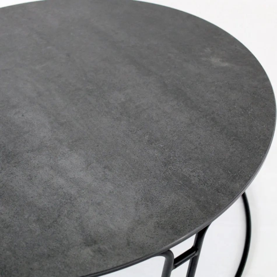 Sofabord rund plade og bund lavet i Italien - Tullia Viadurini