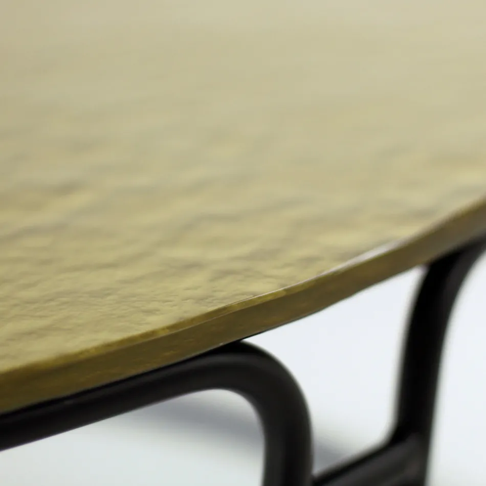 Sofabord med glasplade og rund bund Lavet i Italien - Tullia Viadurini