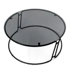 Sofabord med glasplade og rund bund Lavet i Italien - Tullia Viadurini