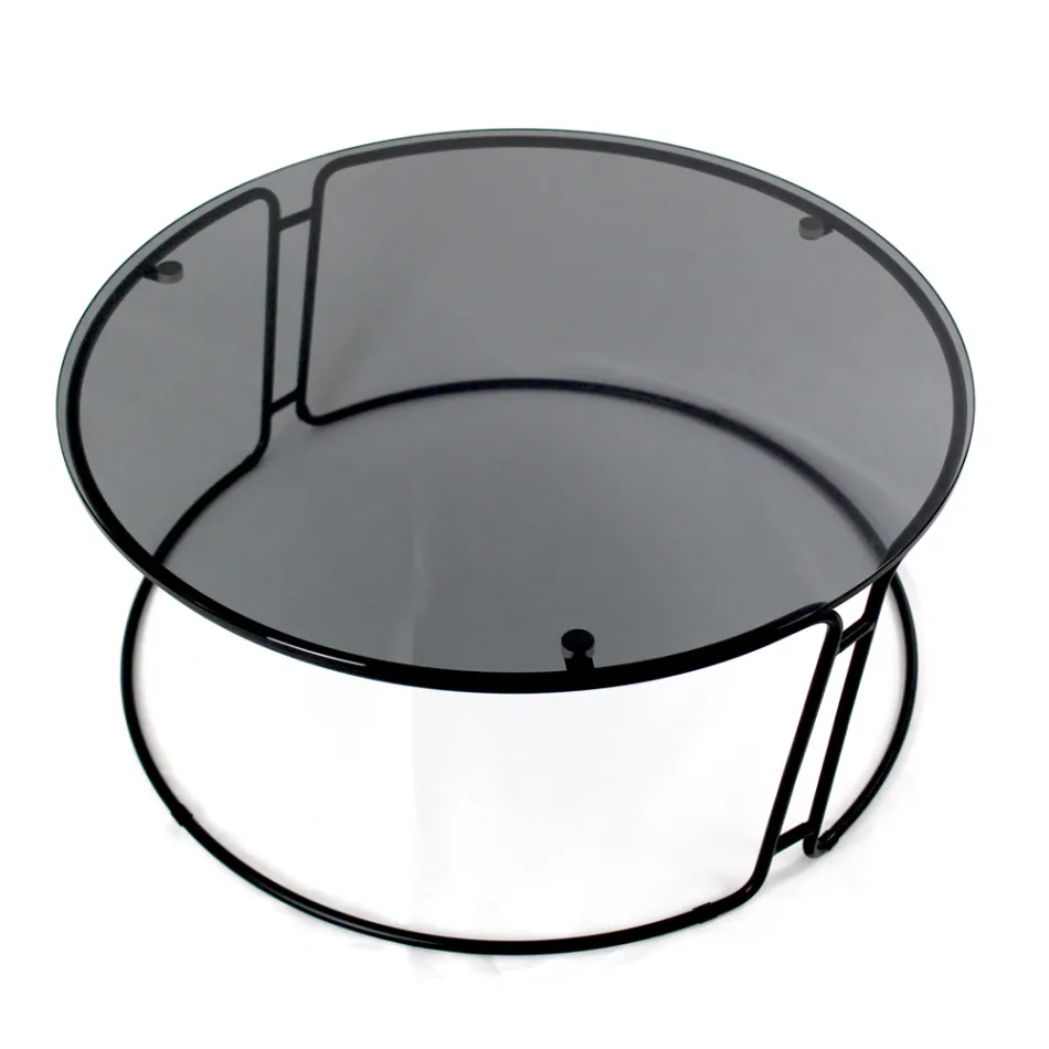 Sofabord med glasplade og rund bund Lavet i Italien - Tullia Viadurini