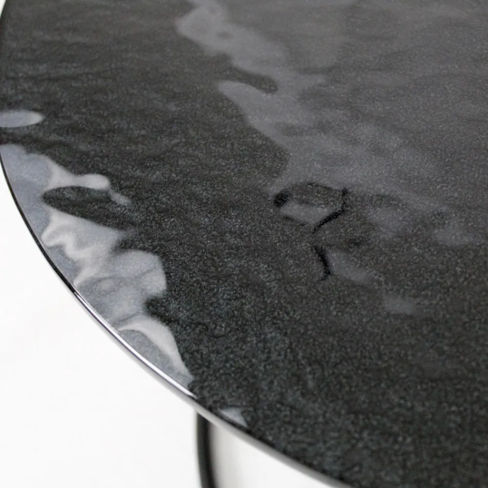 Sofabord med glasplade og rund bund Lavet i Italien - Tullia Viadurini