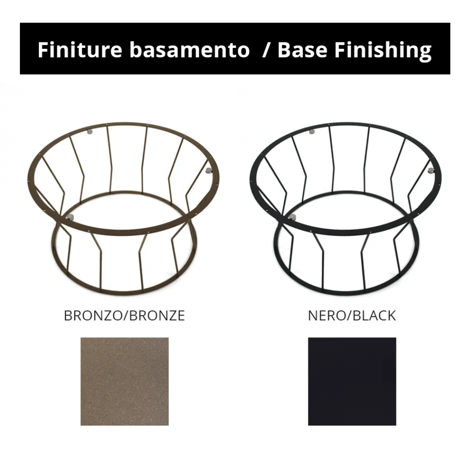 Rundt sofabord i stål og stentøj Fremstillet i Italien - Alisea Viadurini