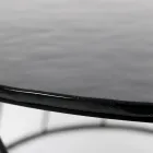 Rundt sofabord i stål og glas Made in Italy - Alisea Viadurini