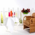 Tabel moderne design i hvidt plexiglas Otte, fremstillet i Italien Viadurini