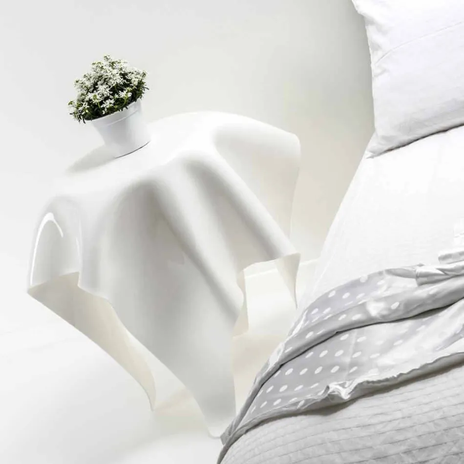 Tabel moderne design i hvidt plexiglas Otte, fremstillet i Italien Viadurini