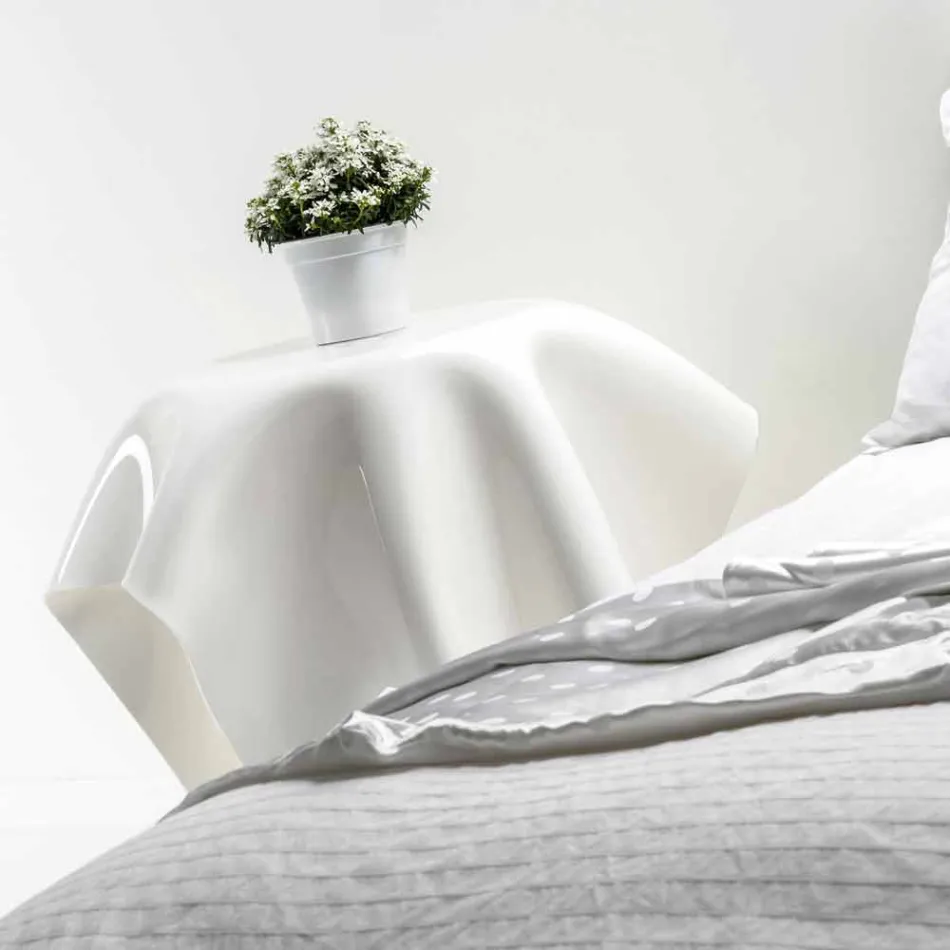 Tabel moderne design i hvidt plexiglas Otte, fremstillet i Italien Viadurini