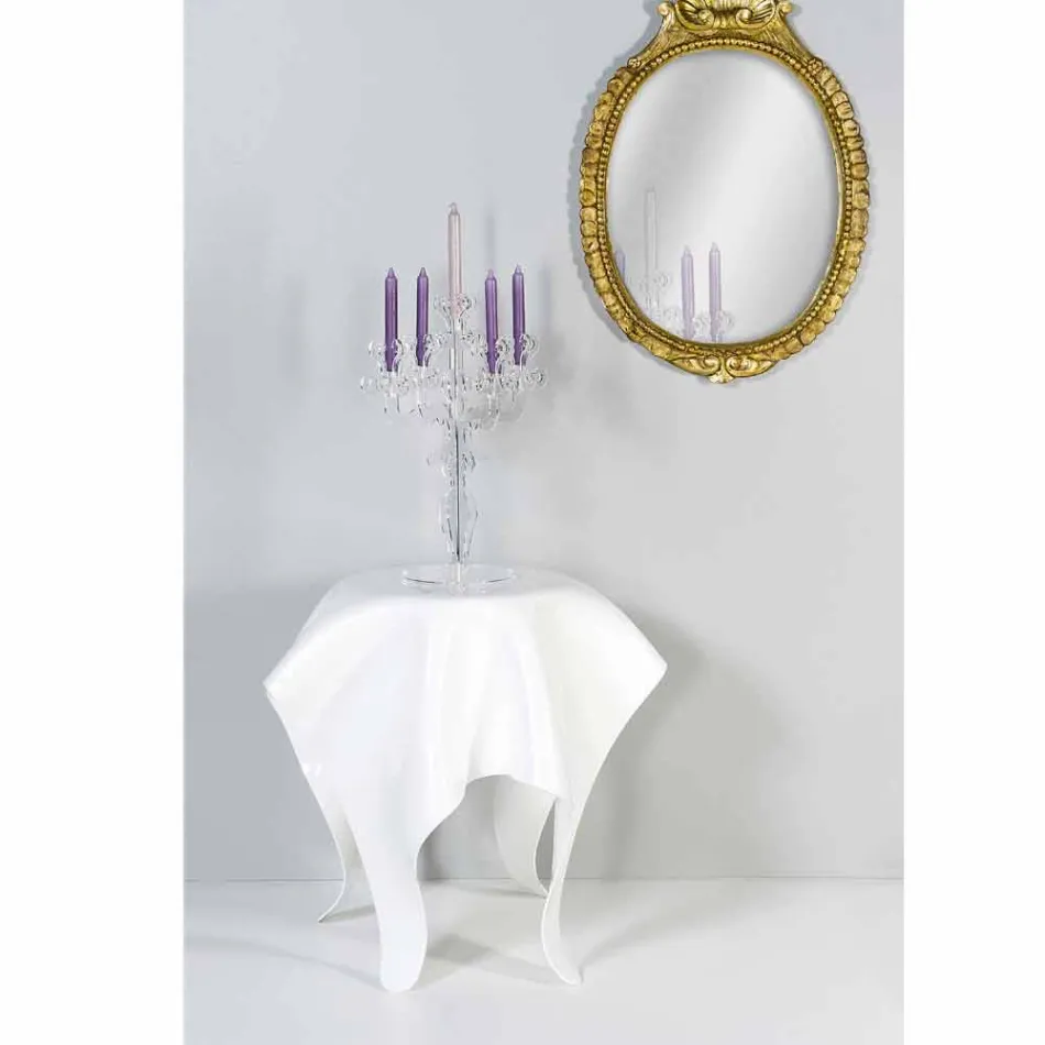 Tabel moderne design i hvidt plexiglas Otte, fremstillet i Italien Viadurini