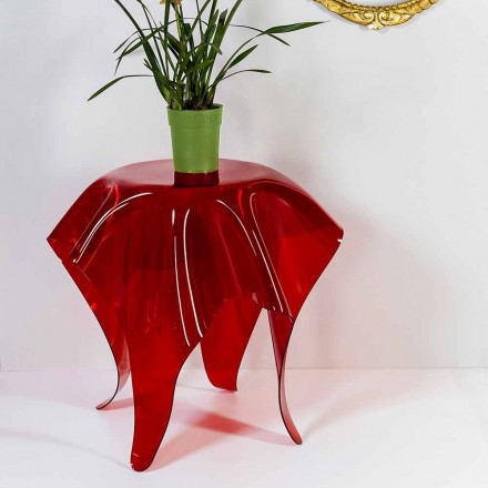 Tabel moderne design i rød plexiglas Otte, fremstillet i Italien Viadurini