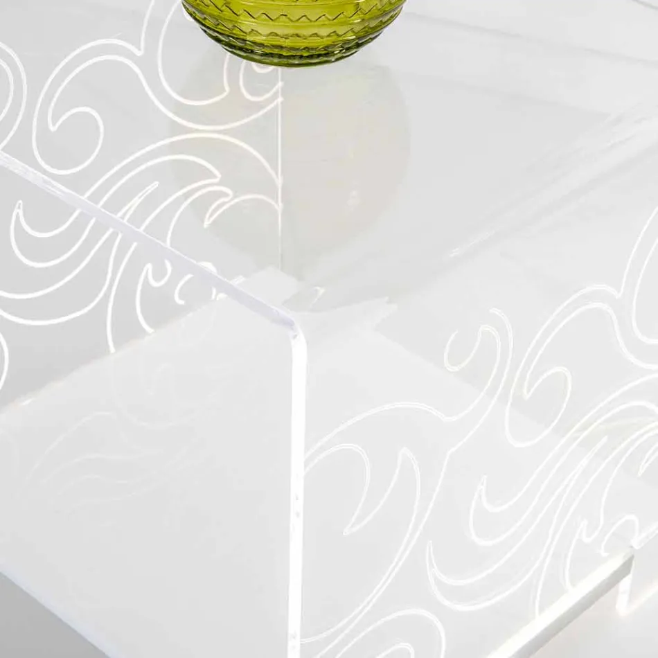 Design plexiglas sofabord med led lys lavet i Italien, Chiusi Viadurini